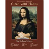 22"W x 28"H Mona Lisa - Clean Your Hands