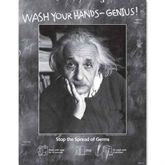 8.5"W x 11"H Einstein - Wash Your Hands