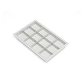 Trays and Baskets for Multi Drawer Procedure and Supply Carts 2" Tray with 3 Short and 2 Long Dividers - Gray