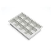 Trays and Baskets for Multi Drawer Procedure and Supply Carts 4" Tray with 3 Short and 2 Long Dividers - Gray