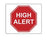 High Alert Labels in Blister Packs HIGH ALERT" Label - 3.625"W x 3"H