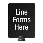 Signage for Lightweight Stanchion 11"W x 14"H Line Forms Here