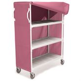 Wide 3-Shelf PVC Linen Cart Wide Three-Shelf Linen Cart - 50"W x 20"D x 64"H