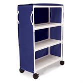 Standard 3-Shelf PVC Linen Cart Standard Three-Shelf Linen Cart - 40"W x 20"D x 48"H