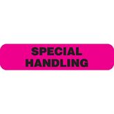 Phlebotomy/Specimen Receiving Labels SPECIAL HANDLING" - Fluorescent pink with black text - 1.625"W x 0.375"H