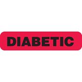 Clerical Labels DIABETIC" - Red with black text - 1.625"W x 0.375"H