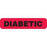 Clerical Labels DIABETIC" - Red with black text - 1.625"W x 0.375"H