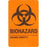 Biohazard Warning Labels BIOHAZARD HAZARD IDENTITY" - Orange with Black Text - 1.75"W x 2.75"H