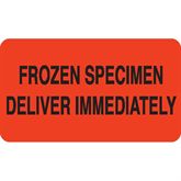 Frozen Specimen Communication FROZEN SPECIMEN DELIVER IMMEDIATELY" - Orange with black text - 1.75"W x 1"H