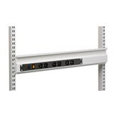 60"W Table Accessories BinRail with 6 Power Outlets for Single Bay Uprights