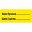 Reagent Labels Date Opened __ Date Expires__" - Yellow with black text - 1.5"W x 0.625"H