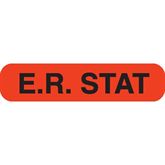 Clerical Medical Labels E.R. STAT" - Orange with black text - 1.625"W x 0.375"H