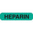 Chemistry Labels HEPARIN" - Green with black text - 1.625"W x 0.375"H