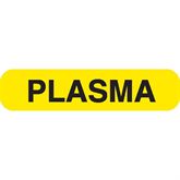 Chemistry Labels PLASMA" - Yellow with black text - 1.625"W x 0.375"H