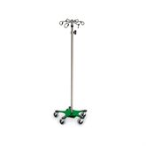 Heavy Base Stainless Steel IV Pole 6-Hook Top