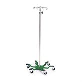 Heavy-Duty Spider Leg Stainless Steel IV Pole 4-Hook Top