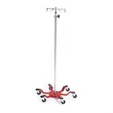 Heavy-Duty Spider Leg Stainless Steel IV Pole 4-Hook Top