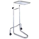 Hand-Adjustable Chrome Stand Double-Post Mayo Stand - 34.5"-54" height range