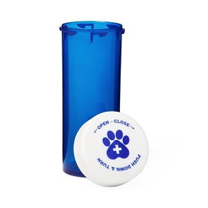 Medline Pet Medication Vials - Pet Medication Vial, Blue, 12 Snap Caps, 16 Dram - MLABIVIALBL16