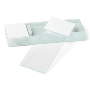 Medline Glass Microscope Slides - Microscope Slide, Ground 90° Edges, White Frosted - MLABSLIDEFW