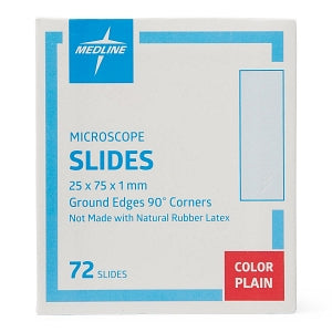 Medline Glass Microscope Slides - Microscope Slide, Ground 90° Edges, Plain - MLABSLIDEP