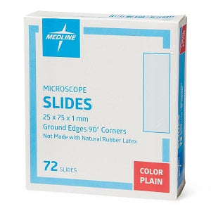 Medline Glass Microscope Slides - Microscope Slide, Ground 90° Edges, Plain - MLABSLIDEP