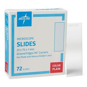 Medline Glass Microscope Slides - Microscope Slide, Ground 90° Edges, Plain - MLABSLIDEP