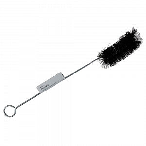 Justman Brush Co Bottle Brush With Double Tufted Swivel End - Black Bristle Flask Brush with Double Tufted Swivel End, 1-3/4" Dia. x 16" Overall Length - 1781-2