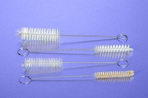 Midland Sci 10in Fan Tip Brushes - White Nylon Test Tube Brush with Fan Tip, 3/4" Dia. x 10" Overall Length - 1840