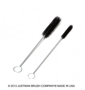 Justman Brush Company 12" Nylon Tube Brushes - Black Nylon Tube Brush, 5/16" Diameter, 12" Length - 715270