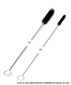 Justman Brush Company 36" Nylon Tube Brushes - Black Nylon Tube Brush, 1/2" Diameter, 36" Length - 715335