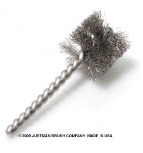 Midland Sci Burr Brush SS - Stainless Steel Burr Brush, 3.5" Overall Length x 1/4" Diameter, 0.004 Fill - 718500