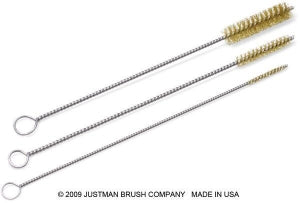 Midland Sci Wire Tube Brush Brass - Brass Wire Tube Brush, 8" Overall Length x 3/16" Diameter, 0.004 Fill - 719257