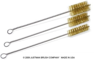 Midland Sci Wire Tube Brush Brass - Brass Wire Tube Brush, 12" Overall Length x 7/8" Diameter, 0.008 Fill - 719284