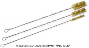 Midland Sci Wire Tube Brush Brass - Brass Wire Tube Brush, 18" Overall Length x 9/16" Diameter, 0.005 Fill - 719302