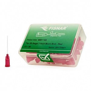 Ellsworth Adhesives Fisnar QuantX Straight Blunt-End Needles - Straight Blunt-End Needle, Red, 25G x 1" - 8001102