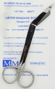 Magnum Medical Lister Bandage Scissors - Lister Bandage Scissors, Stainless Steel, Sterile, 5.5" - 99-10-1050