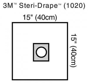 3M Healthcare Steri-Drape with Adhesive Aperture - Steri-Drape Small Drape with Adhesive Aperture, 15" x 15" - 1020