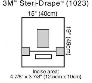 3M Healthcare Steri-Drape with Incise Film - Steri-Drape Small Drape with Incise Film and Pouch, 15" x 19" - 1023