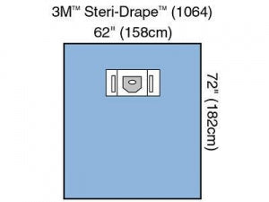 3M Healthcare Steri-Drape Ophthalmic Sheet 1064 - Ophthalmic Drape with Aperture and 2 Pouches, 62" x 72" - 1064