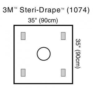 3M Healthcare Wound Steri drapes - Steri-Drape Wound Edge Protector with Accessories, 35" x 35", Ring Diameter 6-5/8" - 1074