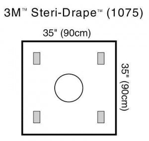 3M Healthcare Wound Steri drapes - Steri-Drape Wound Edge Protector with Accessories, 35" x 35", Ring Diameter 8-5/8" - 1075