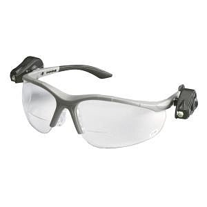 3M Healthcare Light Vision 2 Protective Eyewear - Light Vision 2 Protective Eyewear with Gray Frame and Clear Antifog Lens, Dual LED, 2.5 Diopter - 11479-00000-10