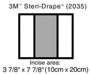 3M Healthcare Steri-Drape 2 Incise Drapes - Steri-Drape 2 Incise Drape, 3.9" x 8" - 2035