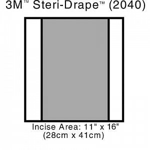 3M Healthcare Steri-Drape 2 Incise Drapes - Steri-Drape 2 Incise Drape, 11" x 16" - 2040