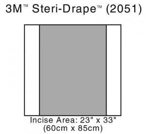 3M Healthcare Steri-Drape 2 Incise Drapes - Steri-Drape 2 Incise Drape, 23" x 33" - 2051