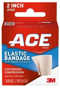 3M Healthcare ACE Elastic Bandage w / Hook Closur - ACE Elastic Bandage with Hook Closure, Beige, 2" - 207602