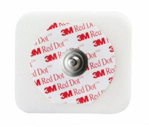 3M Red Dot Monitoring Electrodes with Foam Tape and Sticky Gel - ECG Snap Electrode, Radiolucent, Wet Gel - 2570-5