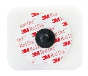 3M Red Dot Monitoring Electrodes with Foam Tape and Sticky Gel - ECG Snap Electrode, Radiolucent, Wet Gel - 2570-5