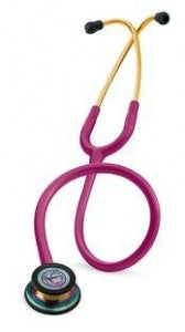 3M Healthcare Littmann Classic III Monitoring Stethoscopes - 3M Littmann Classic III Monitoring Stethoscope, Rainbow-Finish, Raspberry Tube, 27" - 5806